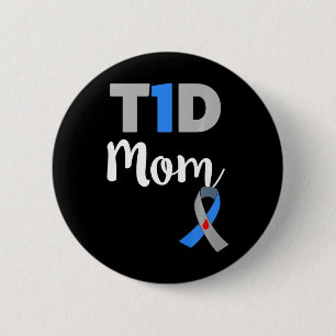 Type 1 Diabetes Mom - T1d Mom Gift 2 Inch Round Button