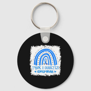 Type 1 Diabetes November We Wear Blue For Diabetes Keychain