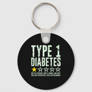 Type 1 Diabetes One Star Rating, T1d Awareness Dia Keychain