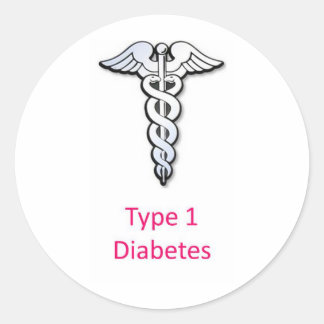 Type 1 Diabetes pink Classic Round Sticker