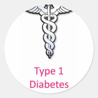 Type 1 Diabetes pink Classic Round Sticker