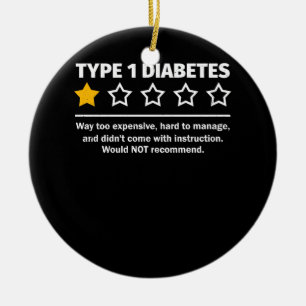 Type 1 Diabetes Recommended T1D Awareness One Star Ceramic Ornament