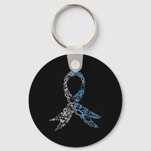 Type 1 Diabetes Ribbon Juvenile Diabetes Awareness Keychain