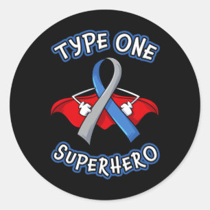 Type 1 Diabetes Superhero Awareness Gift Diabetic  Classic Round Sticker