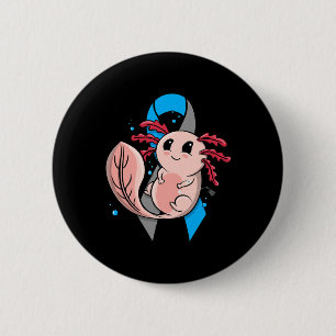 Type 1 Diabetes T1d Awareness Cute Axolotl Insulin 2 Inch Round Button