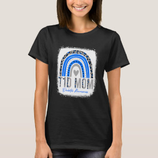Type 1 Diabetes T1D Mom Diabetes Awareness Leopard T-Shirt