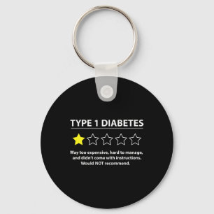Type 1 Diabetes T1d One Star Rating Fun Awareness Keychain