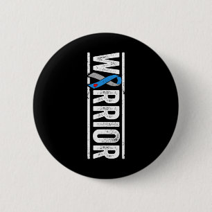 Type 1 Diabetes Warrior - Sideways Awareness Ribbo 2 Inch Round Button
