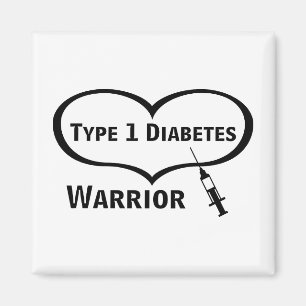 Type 1 Diabetes Warrior With Syringe Magnet