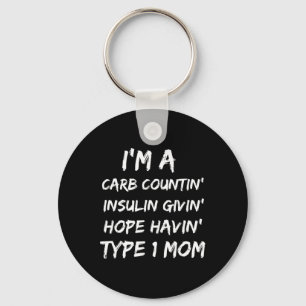 Type 1 Mom Diabetes Awareness Month Keychain