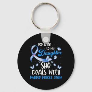 Type 1 Mom T1D Dad Diabetes Awareness Month Multip Keychain
