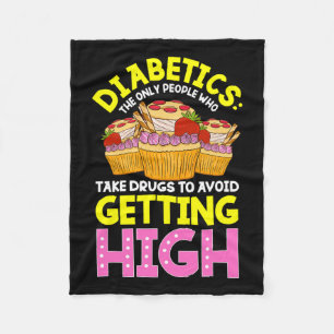 Type 2 Diabetes Awareness Cute Diabetics Sweets  Fleece Blanket
