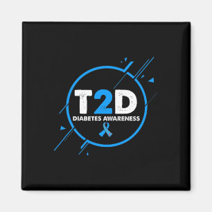 Type 2 Diabetes Awareness Vintage Diabetic T2d Dad Magnet