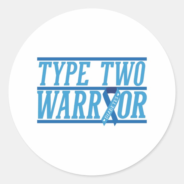 Type 2 Diabetes warrior Classic Round Sticker (Front)