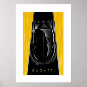 Type 57 SC Atlantic Art Deco Car Poster