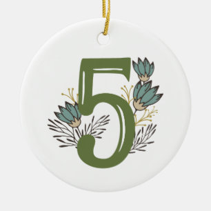 Type 5 ornement floral d'Enneagram de Noël
