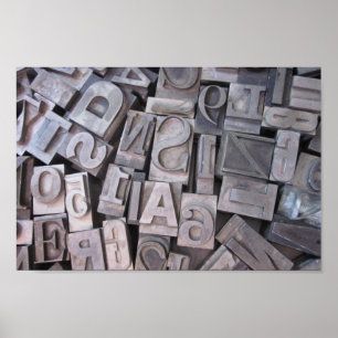 Type affiche en métal d'impression typographique