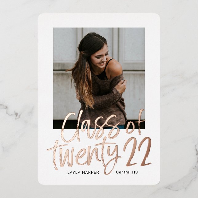 Type artistique Faire-part de graduation en huile (Recto)