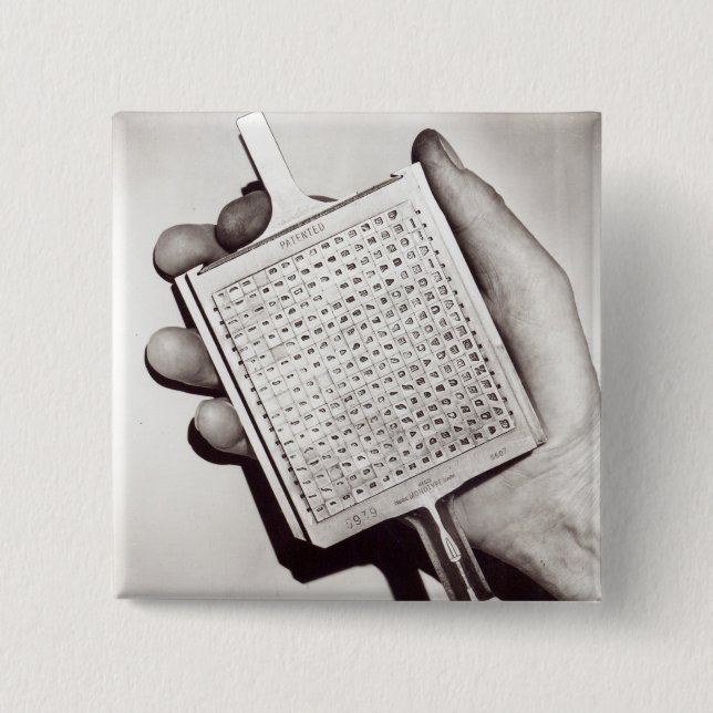 Type Blocks 2 Inch Square Button (Front)