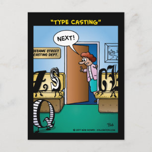 "Type Casting" Postcard