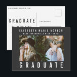 Type graduation multi photo modern black and white postcard<br><div class="desc">Modern,  graphic,  multi photo black and white graduation postcard,  Part of a collection.</div>