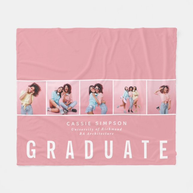 Type graduation multi photo modern fleece blanket (Front (Horizontal))