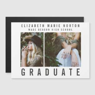 Type graduation multi photo modern magnetic invitation