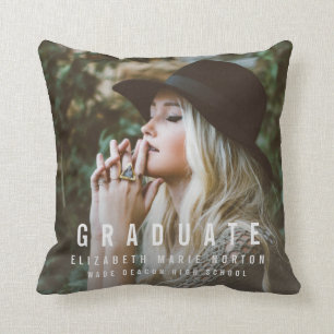 type graduation personalized photo  throw pillow
