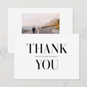 Type moderne Gras Mariage Merci Carte photo