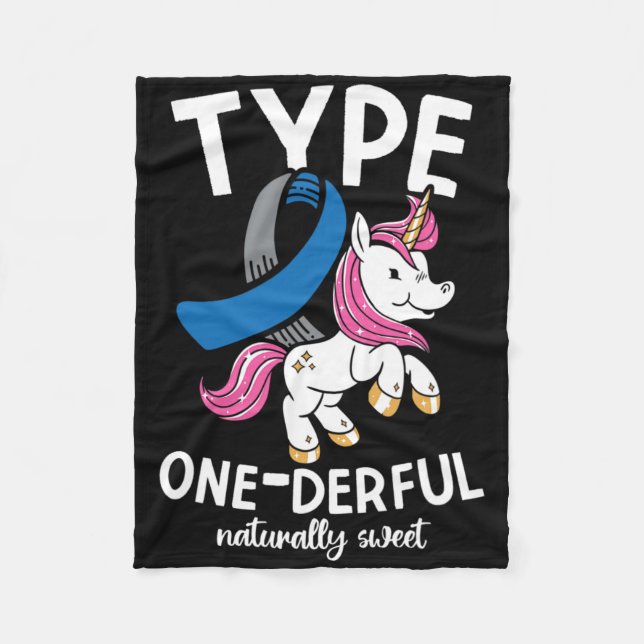 Type One Derful Naturally Sweet Diabetes  Fleece Blanket (Front)