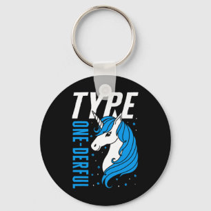 Type One Derful Unicorn T1d Girls Diabetes Awarene Keychain
