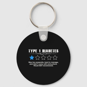 Type One Diabetes One Star Rating T1d Awareness Mo Keychain