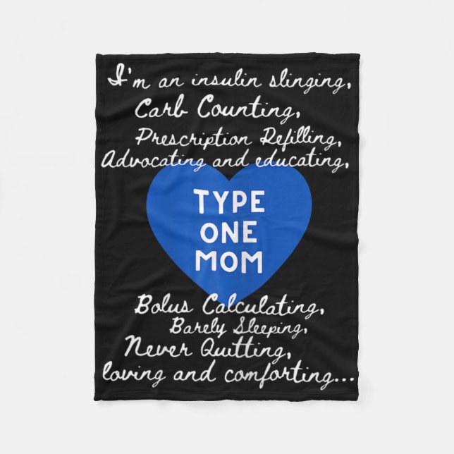 Type One Mom Awareness  Fleece Blanket (Front)