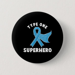 Type One Superhero Diabetes Awareness Diabetic Boy 2 Inch Round Button