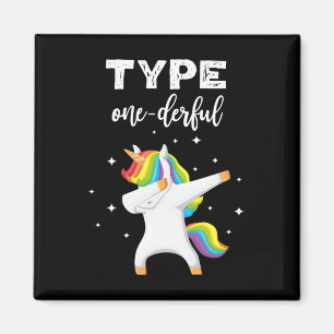 Type Onederful Dabbing Unicorn Diabetes Awareness Magnet