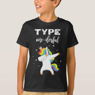 Type Onederful Dabbing Unicorn Diabetes Awareness  T-Shirt