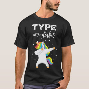 Type Onederful Dabbing Unicorn Diabetes Awareness T-Shirt