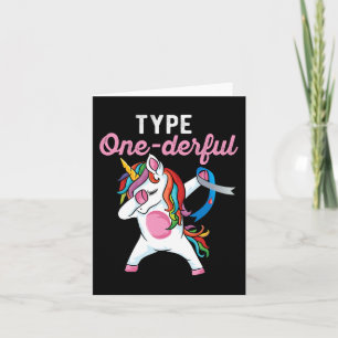 Type Onederful Dabbing unicorn Type 1 Diabetes Awa Card