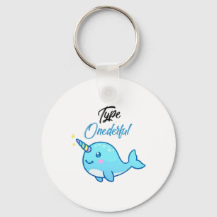 Type Onederful Narwhal Funny Type 1 Diabetes Aware Keychain