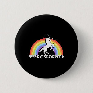 Type Onederful Type 1 Diabetes Unicorn Rainbow Awa 2 Inch Round Button