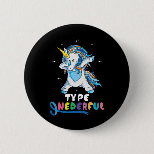 Type Onederful Unicorn Dub Type 1 Diabetes Awarene 2 Inch Round Button