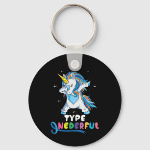 Type Onederful Unicorn Dub Type 1 Diabetes Awarene Keychain
