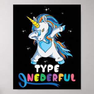 Type Onederful Unicorn Dub Type 1 Diabetes Awarene Poster