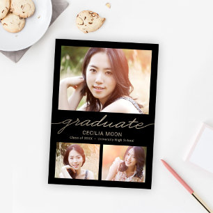 Type opulent Editable Color Graduation Invitation