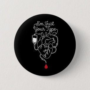 Type Phlebotomist Phlebotomy Blood Nurse RN 2 Inch Round Button