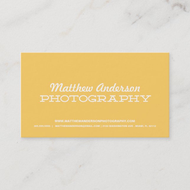 TYPE RÉTRO | CARTE DE VISITE PHOTOGRAPHIQUE (Devant)