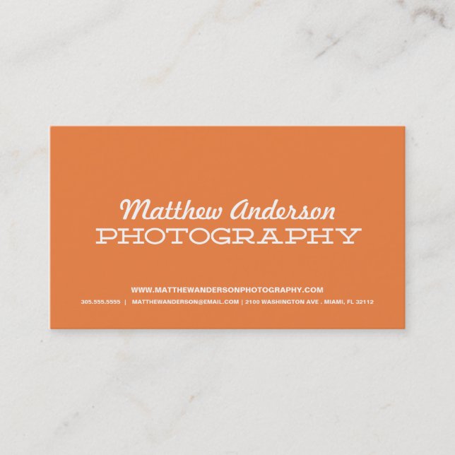 TYPE RÉTRO | CARTE DE VISITE PHOTOGRAPHIQUE (Devant)