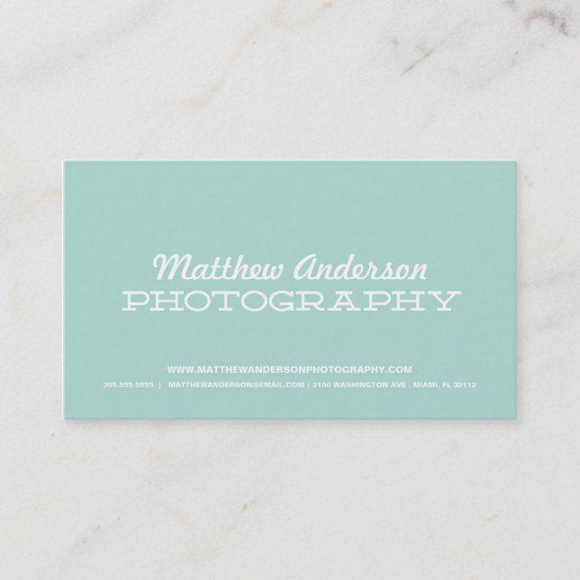 TYPE RÉTRO | CARTE DE VISITE PHOTOGRAPHIQUE (Devant)