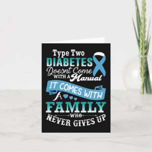 Type Two Diabetes For Family Blue Ribbon Diabetic Card