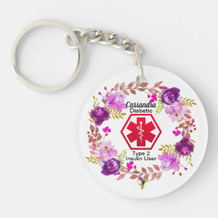 Type vigilant Médicale floral diabétique - 2